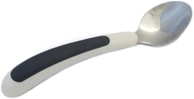 NRS Kura Care Easy Grip Adult Teaspoon, White & Black