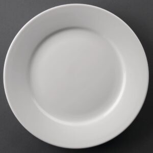Olympia Athena Porcelain Wide Rimmed Plates 228mm, White, 228mm (12 Pack)