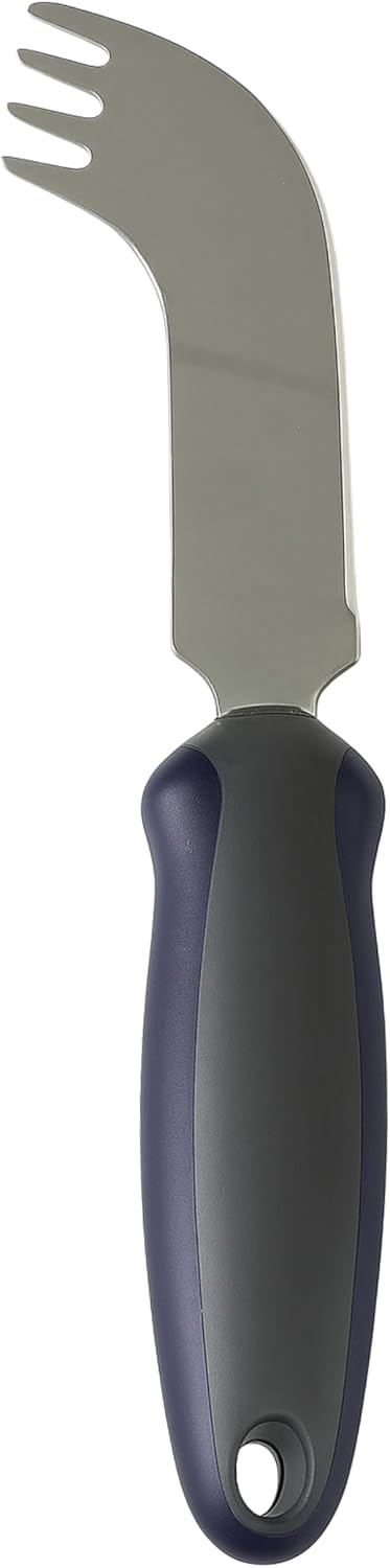 Homecraft Newstead Cutlery, Angled Nelson Knife, For One Hand Eating, Utensil for Elderly, Disabled, Handicapped, Parkinson's Disease, and Arthritis users, Non Slip Easy Grip