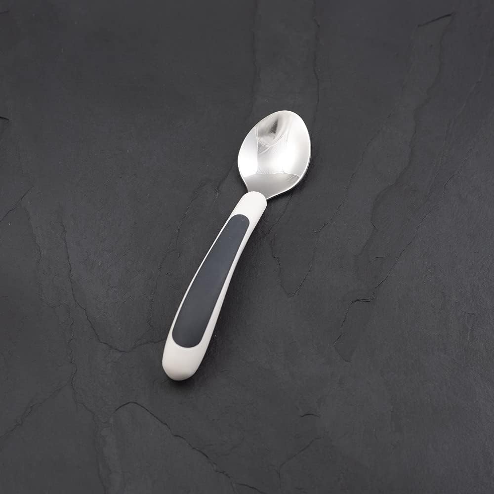 NRS Kura Care Easy Grip Adult Teaspoon, White & Black - Image 4