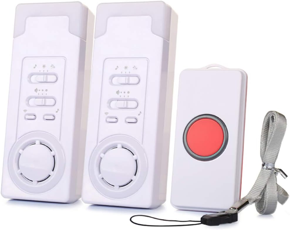 Smart Caregiver Wireless Caregiver Personal Pager System Emergency Care Alarm Call Button Nurse Alert System -500+ft Operating Range (2 in 1)