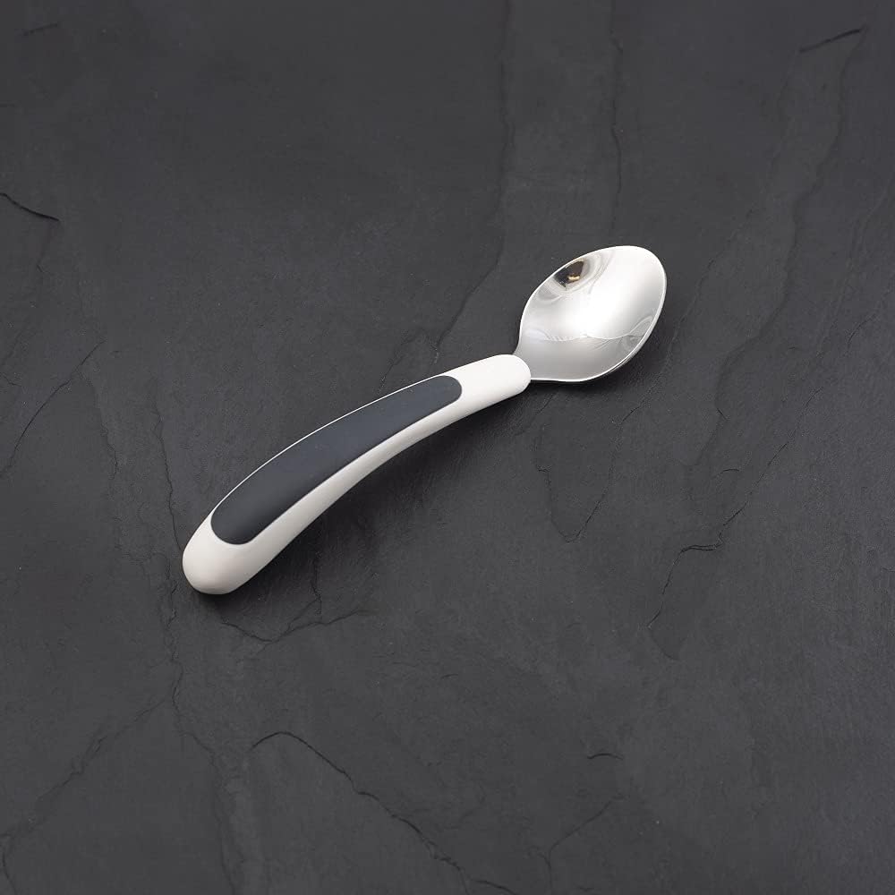 NRS Kura Care Easy Grip Adult Teaspoon, White & Black - Image 3