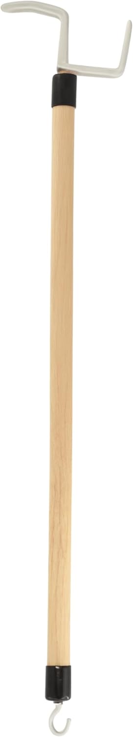 Hmoecraft Deluxe Dressing Stick, 26" Long, Lacquered Wood with Reinforced Hook at End, 5/8" Diameter, Adaptive Dressing Aid Limits Bending & Reaching, Putting On & Pulling Off Clothing Made Easy