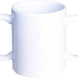 Two Handled Mug. Dual Handles for Easy Holding, Living Aid for the Elderly, Those with a Weaker Grip, Disabilities, Tremors, Parkinson’s or Arthritis. Aids Independent Drinking as Reduces spillages
