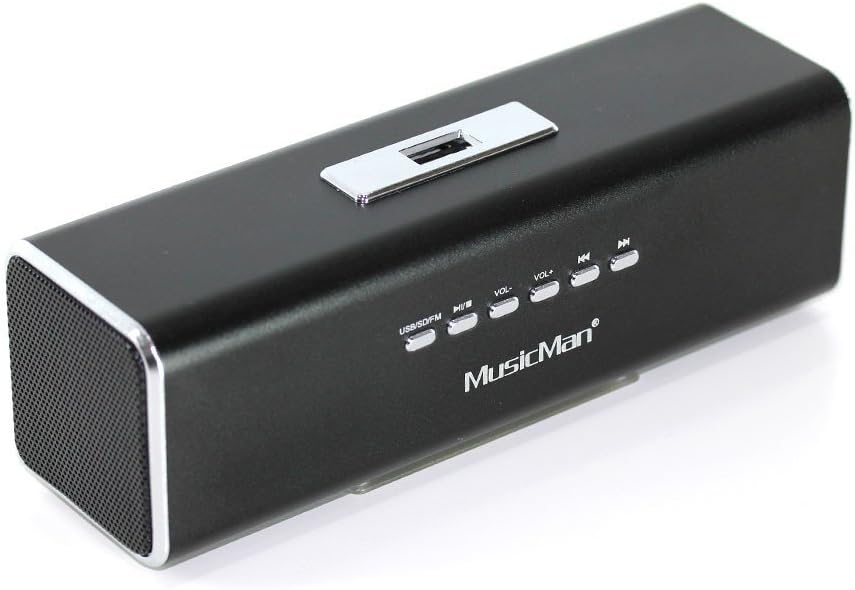 Music Man MA loud speaker (MP3-Player, Soundstation & Radio, USB, Line-In) black