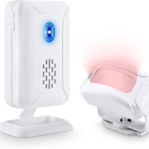 Nineleaf Wireless PIR Motion Sensor Detector Security Alarm Chime, Welcome Doorbell, Mailbox Alert, Motion Sensor Doorbell with Night Light for Shop Store Business Office Home Front Door Entry
