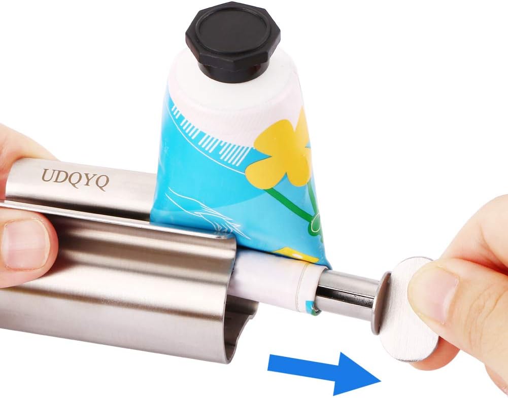 Toothpaste Squeezer 2 Pack - Metal Tube Squeezer Stainless Steel Tube Wringer UDQYQ Toothpaste seat Holder Stand (Gloss Finish Silver) - Image 8