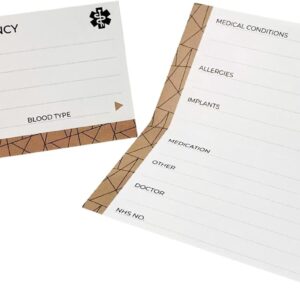 Medical Alert Wallet Card Folded 2 Pack Of Write On Emergency Identification ICE Cards