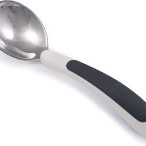 NRS Kura Care Easy Grip Adult Soup Spoon, White and Black