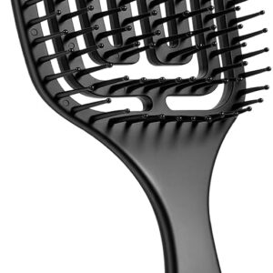 Brencco Detangle Hair Brush, Hairbrush Professional Curved Ventilation, Hair Brush for Straight, Curly & Wet Hair, Comb for Women/Men/Children