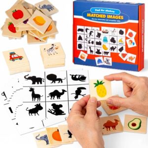 Shadow Matching Bingo Game, Dementia Activities for Seniors, Memory Games for Adults with Alzheimers, Memory Loss Products, Matching Card Memory Games for Elderly, Reusable Chips & 10 Board Set