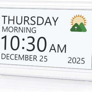 Digital Clock with Date and Week for Seniors, Alzheimer’s Dementia Clock