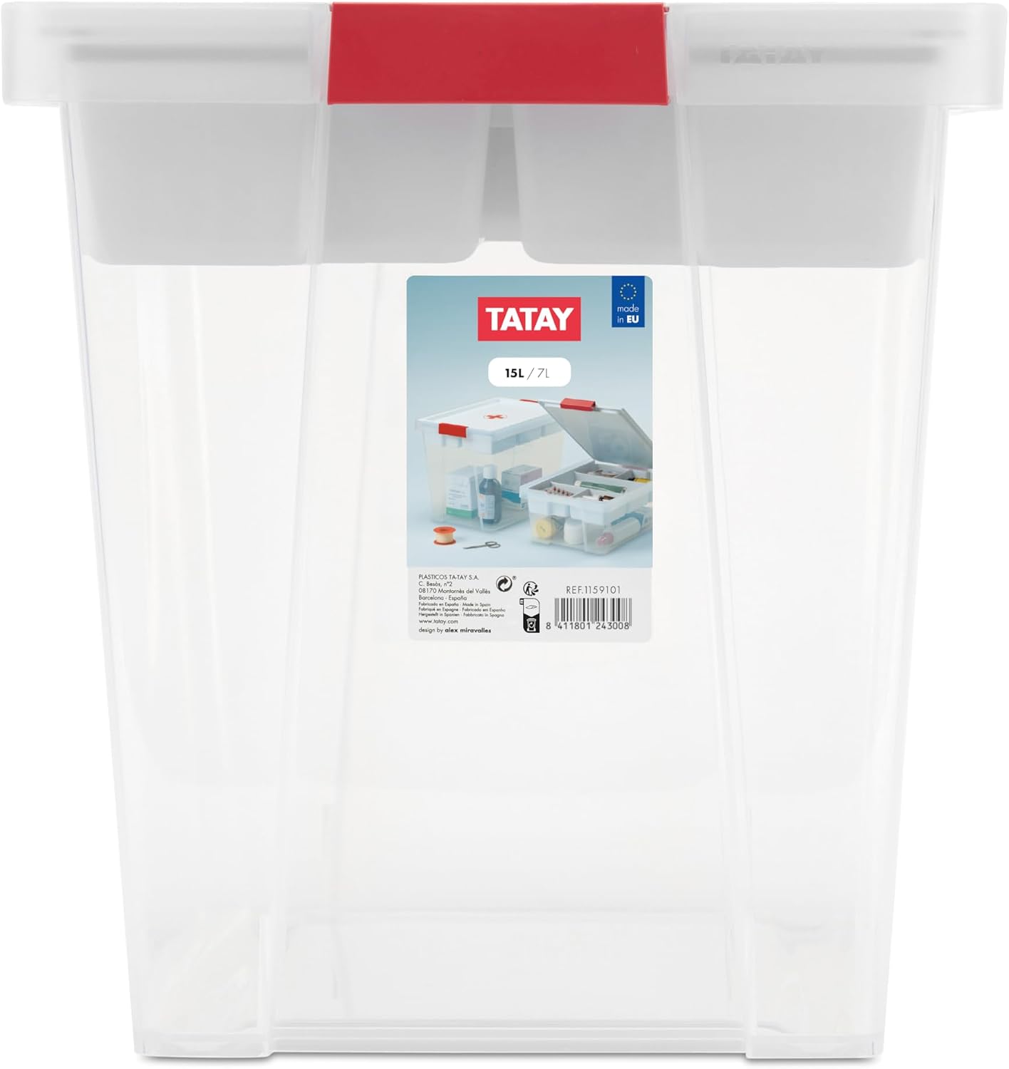 TATAY Storage Box Lid with Hinges Included Ergonomic Handles - Image 3