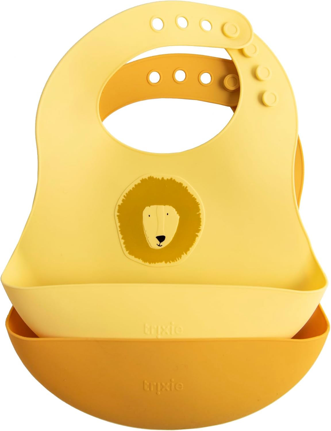 Trixie Siliconen Bib set of 2 Mr. Lion - Adjustable Baby Bibs with Food Catcher Pocket - Soft, Waterproof, and Easy to Clean - Mess-Free Feeding for Babies & Toddlers