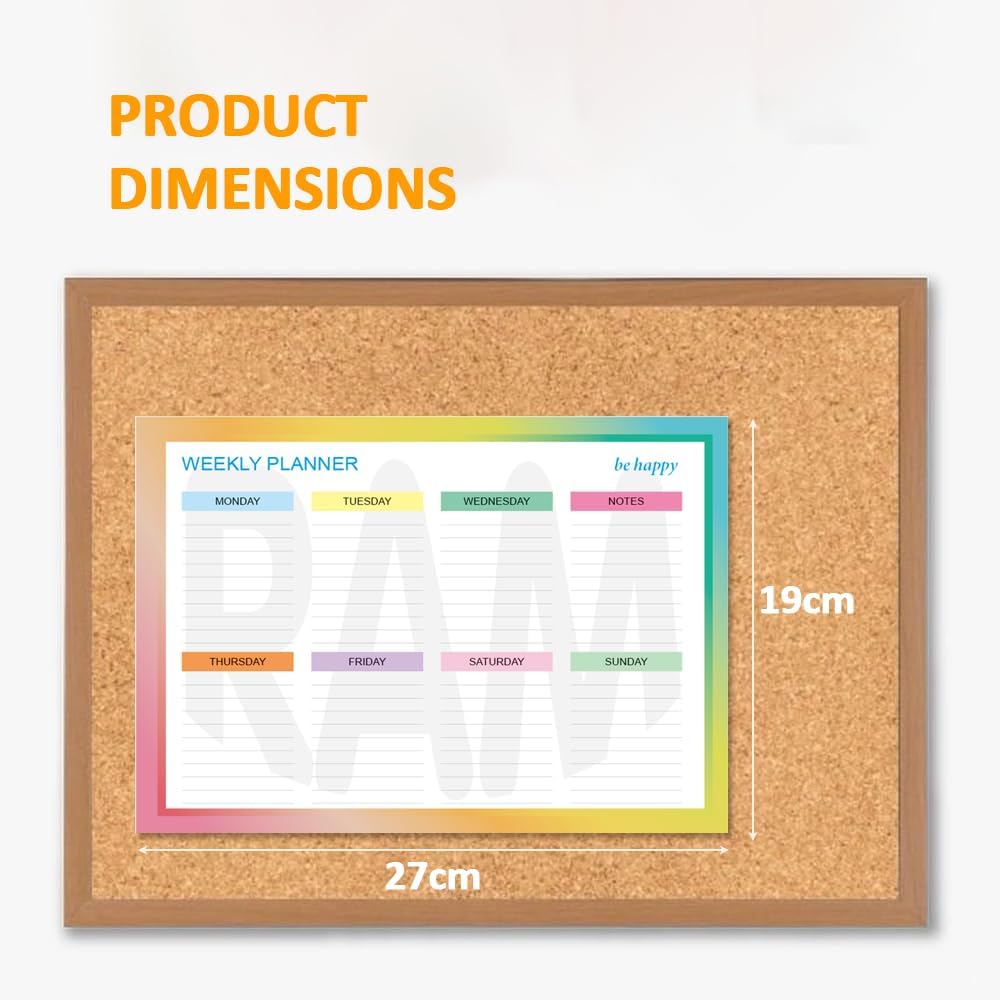 Ram® Weekly Planner Pad For Time Management 52 Sheets Tear Off Schedule Academic Planning, Personal Timetable Meal Plan For Office & Home - Image 4