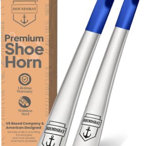 HOUNDSBAY Labrador 41cm Stainless Steel Shoe Horn Metal Long Handle with Comfortable Grip
