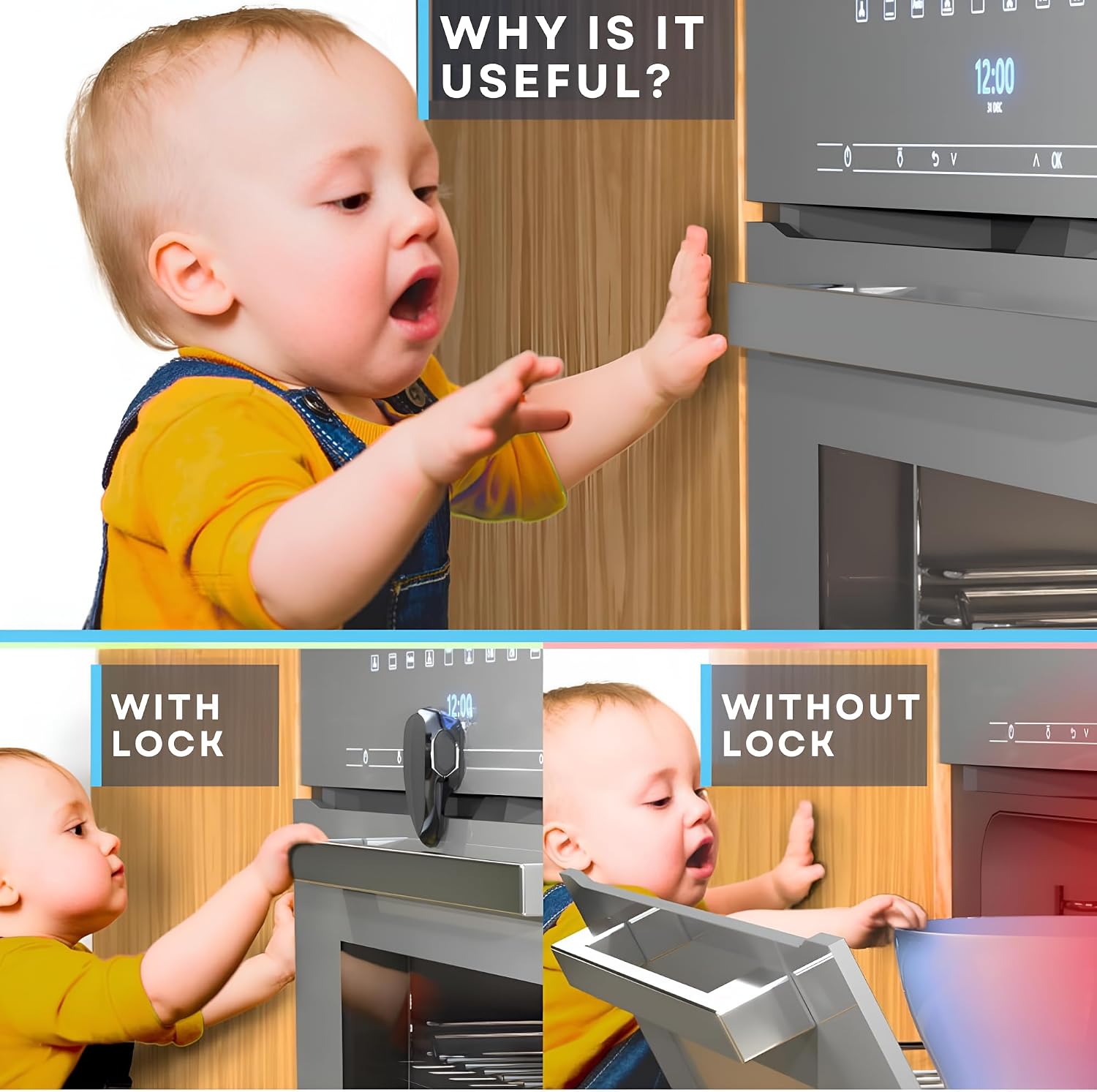 Baby Proof Me Oven Lock - Child Safety Door Lock, Appliance Baby Proofing - Image 3