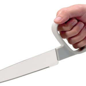 Homecraft Reflex Chef’s Knife, Carving Utensils with Finger Contours and Secure Grip for Meal Prep, 5 Inch Blade with Scalloped Edge, Assistive Cutting Knives with Sturdy Handle for Elderly