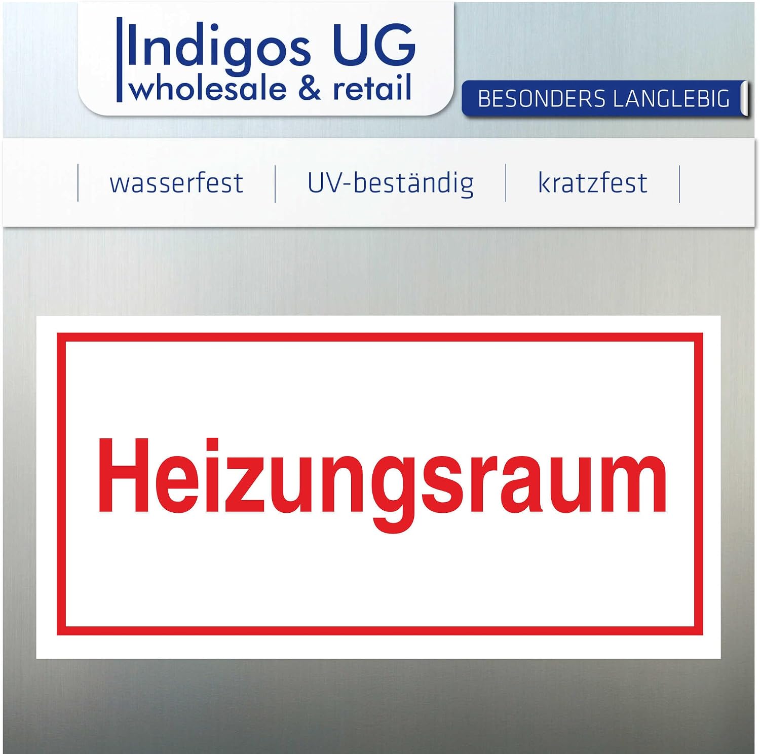 Heating Room Sign for Operating Identification, Self Adhesive, 20x10 cm - Image 2