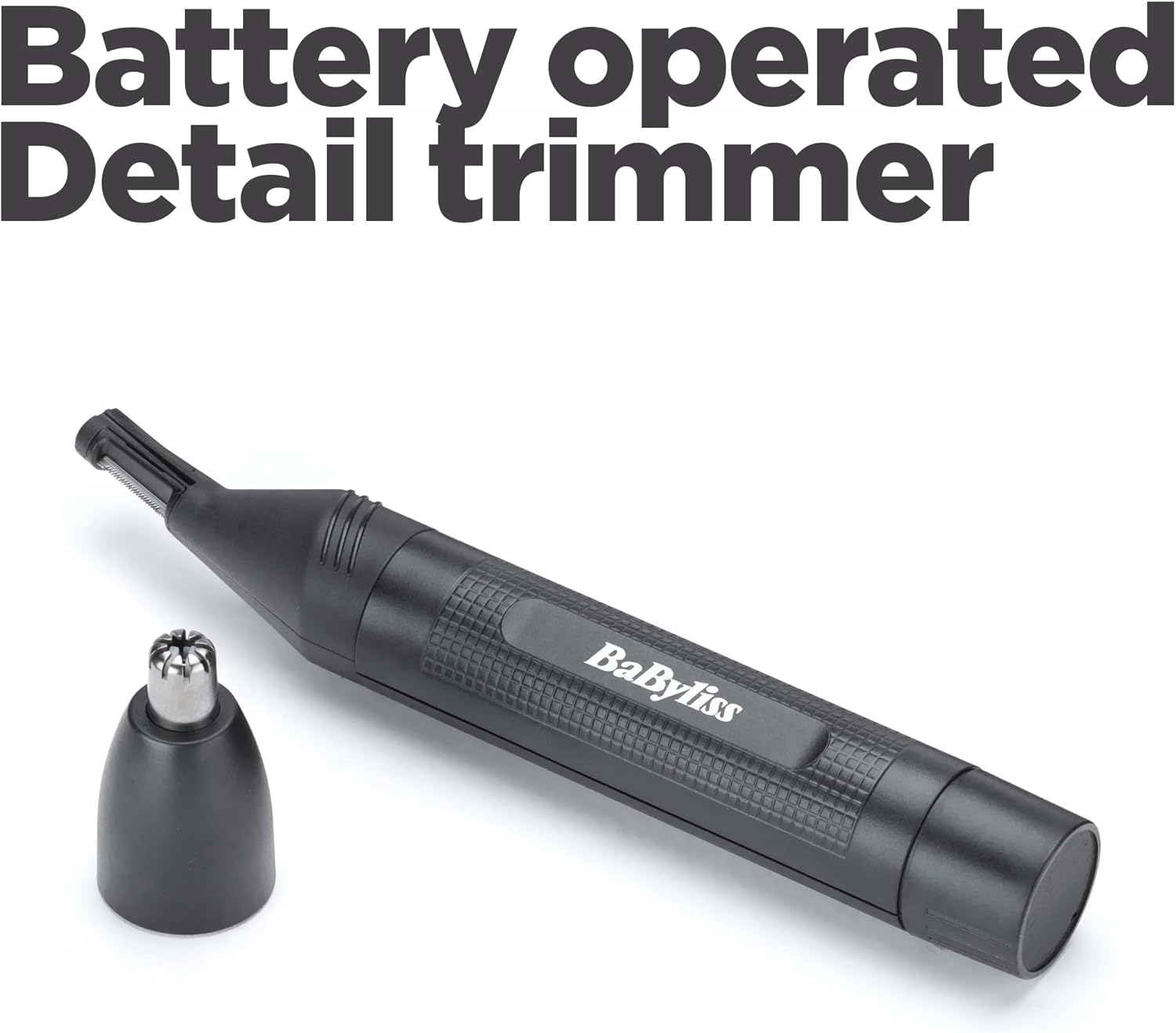 BaByliss 3-in-1 Hair Trimmer for Men, Eyebrow, Ear & Nose Trimmer, Grooming Kit with 2 Attachments, 2 Eyebrow Comb Guides, Battery-Powered, E652U - Image 2
