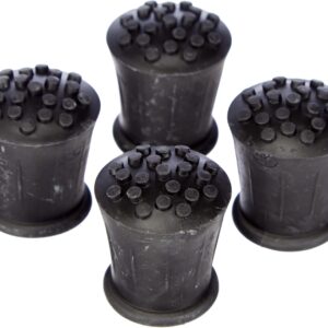 Merriway BH05582 (4 Pcs) Heavy Duty Rubber Walking Stick Ferrule Protectors Cane Tips, 19mm (3/4 inch) Black – Pack of 4 Pieces