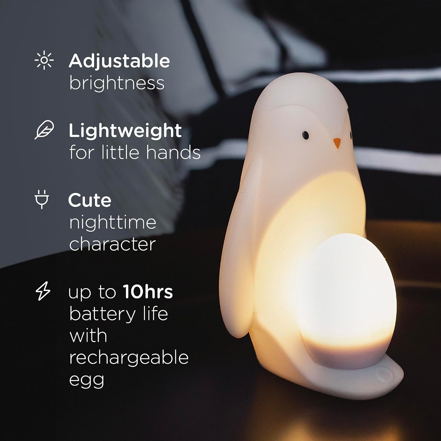 Tommee Tippee 2-in-1 Portable Penguin Night Light and Nursery Egg Design - Image 7