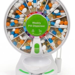 EziMedPil Pill Dispenser Daily, Large Pill Organizer with Wall-Mounted or Standing Use, 14 Days Pill Container, Push Button Design, Weekly Pill Box for Vitamin, Medicine,Supplement