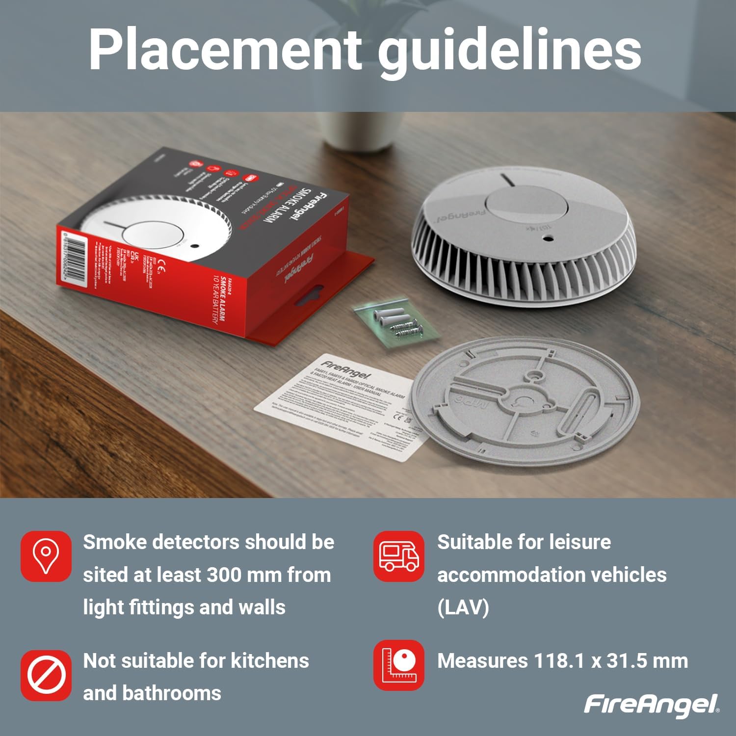 FireAngel FA6620 Optical, Battery Powered Fire/Smoke Alarms for Home - Image 6