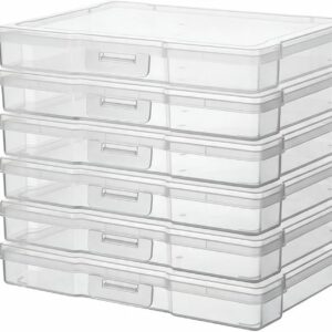 novelinks 6 Pack 5″x7″ Clear Photo Storage Boxes and Photo Box Organizers
