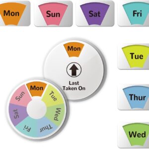 2 Pack Pill Reminder Medication Tracker, 7 Day Pill Box Visual Reminder Alarm, Portable Memory Aid Turntable, Take and Slide – No More Doubts or Extra Doses
