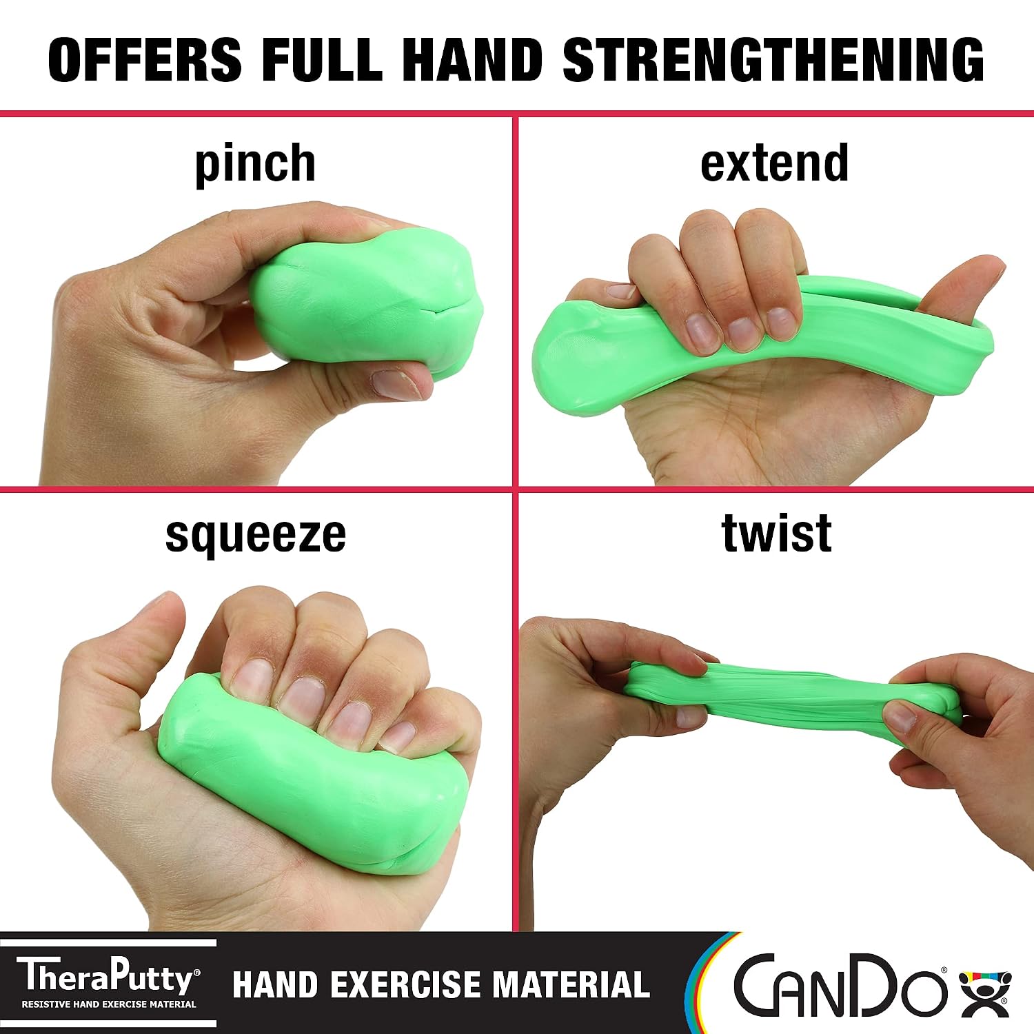 Cando® TheraPutty - Therapeutic modelling clay - 6 oz - green (medium) - Image 3