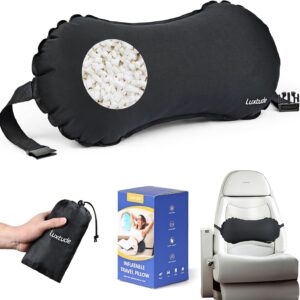 Luxtude Inflatable Lumbar Pillow for Airplane Travel, Lumbar Support Pillow for Office Chair/Car, Inflatable Travel Pillow Back Support Pillow Neck Pillow, Lower Back Pillow for Reducing Lumbar Pain