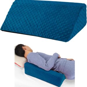 Wedge Pillow for Side Sleeping, Body Positioning Foam Wedge Pillow, Side Wedge Pillow for Sleeping Non-Slip Back Positioning Pillow for Bed Sores Wedge (Blue)