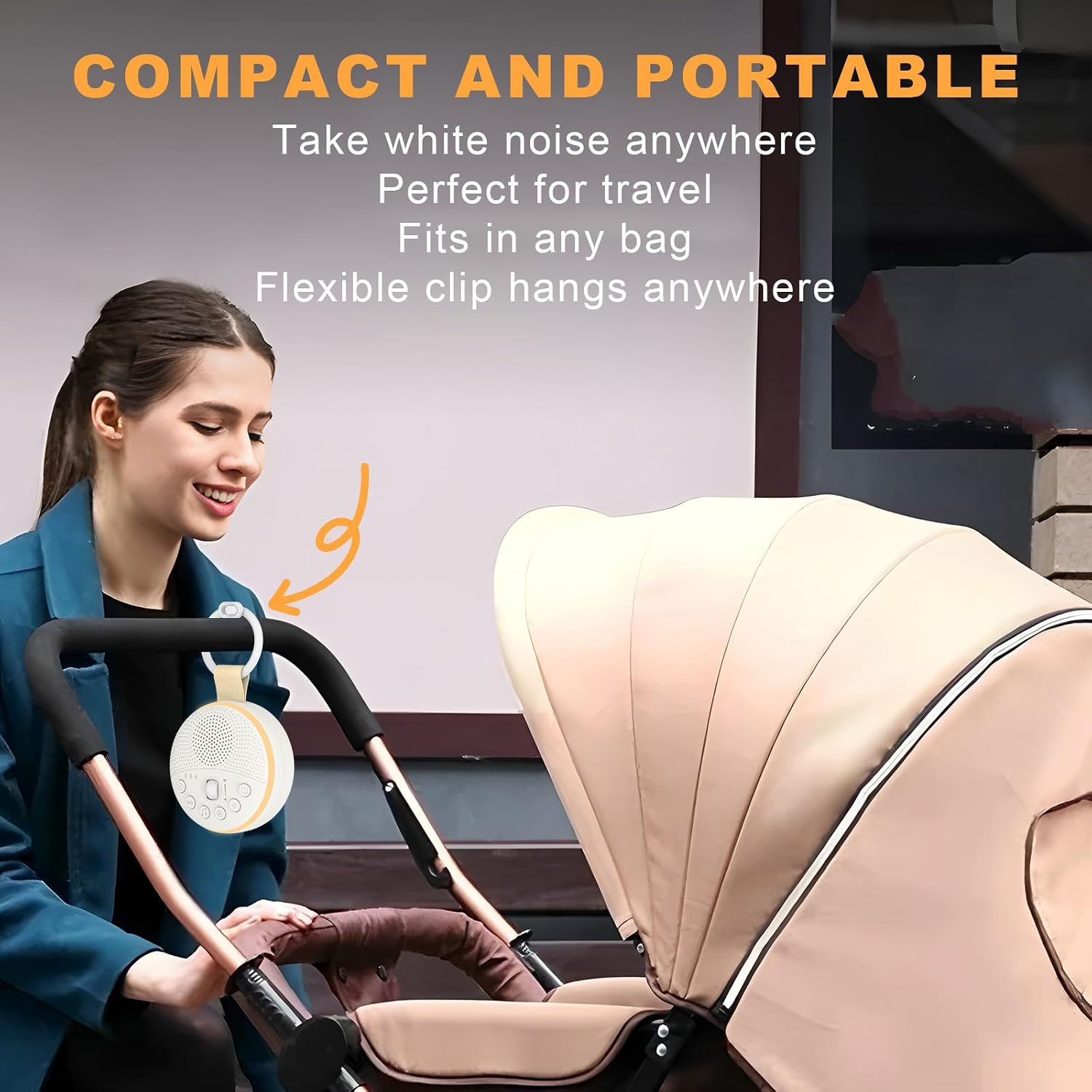 White Noise Machine, Portable Sleep Aid Sound Machine with Night Light 21 Soothing Sounds for Baby and Adults, 1800mAh Battery, Sleep Machines Memory Function, Travel Gift USB Rechargeable - Image 5