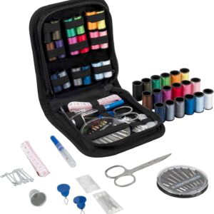 Trimits Travel Sewing Kit – Travel Case Sewing Supplies for Adults, Beginners, DIY, Home, Emergency, Button Repair & Clothing Fixes w/Thread Needles Scissors Tape Buttons & More – 12.5 x 12 x 3cm