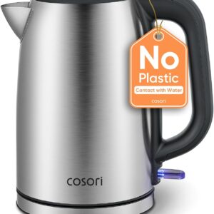 Cosori Kettle, Plastic-Free Water Contact, Brushed Stainless Steel, Sliver