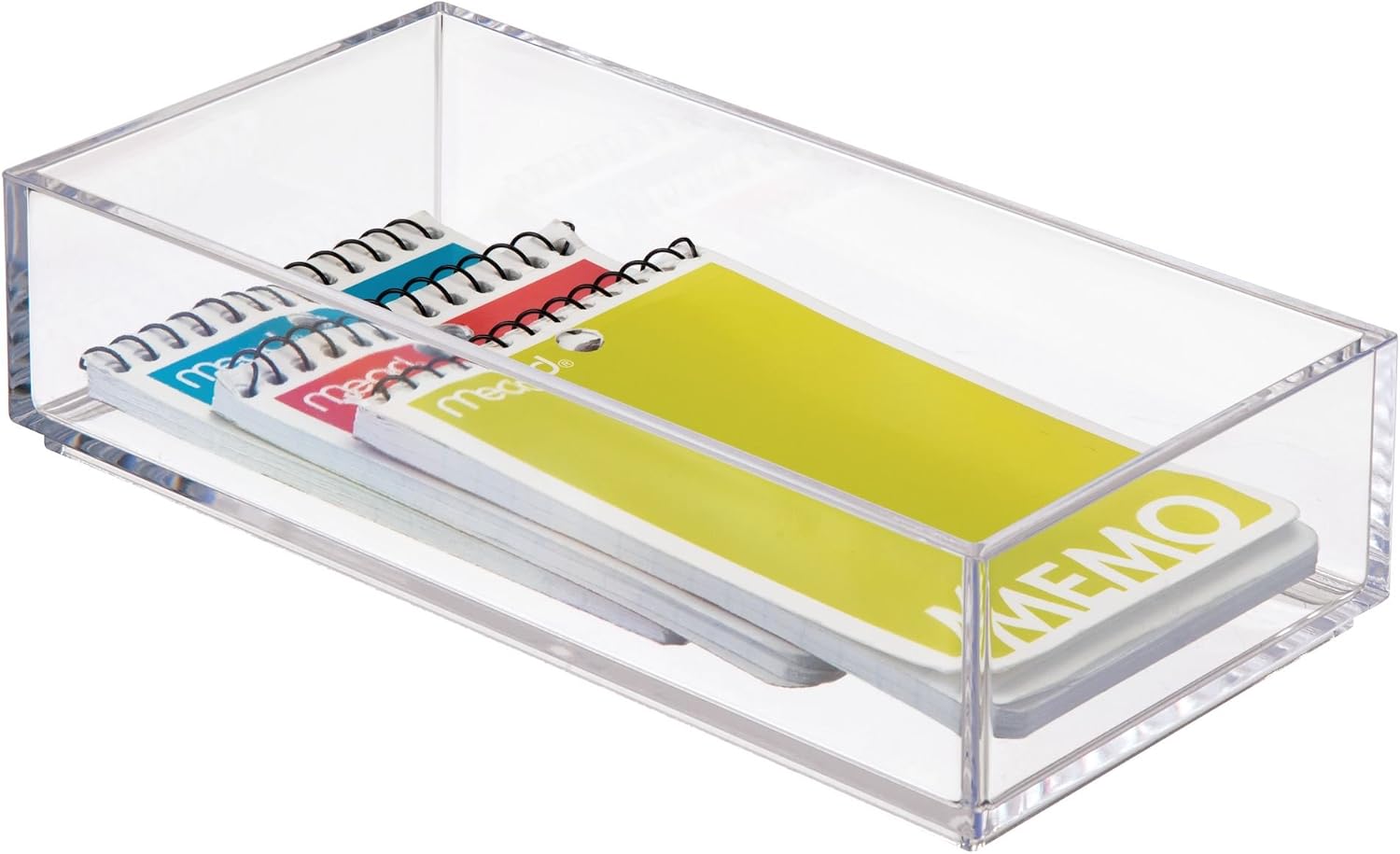 iDesign Makeup Organiser Tray, Small Plastic Drawer Organiser for Cosmetics, Makeup and Accessories, Practical Storage Box for Dressing Table, Drawers or Bathroom, Clear - Image 4