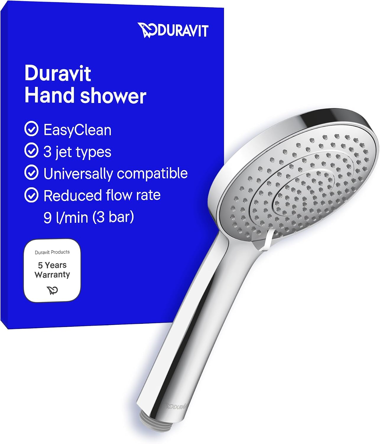 Duravit Universal Shower Head, Handheld Shower Head with 3jet Types