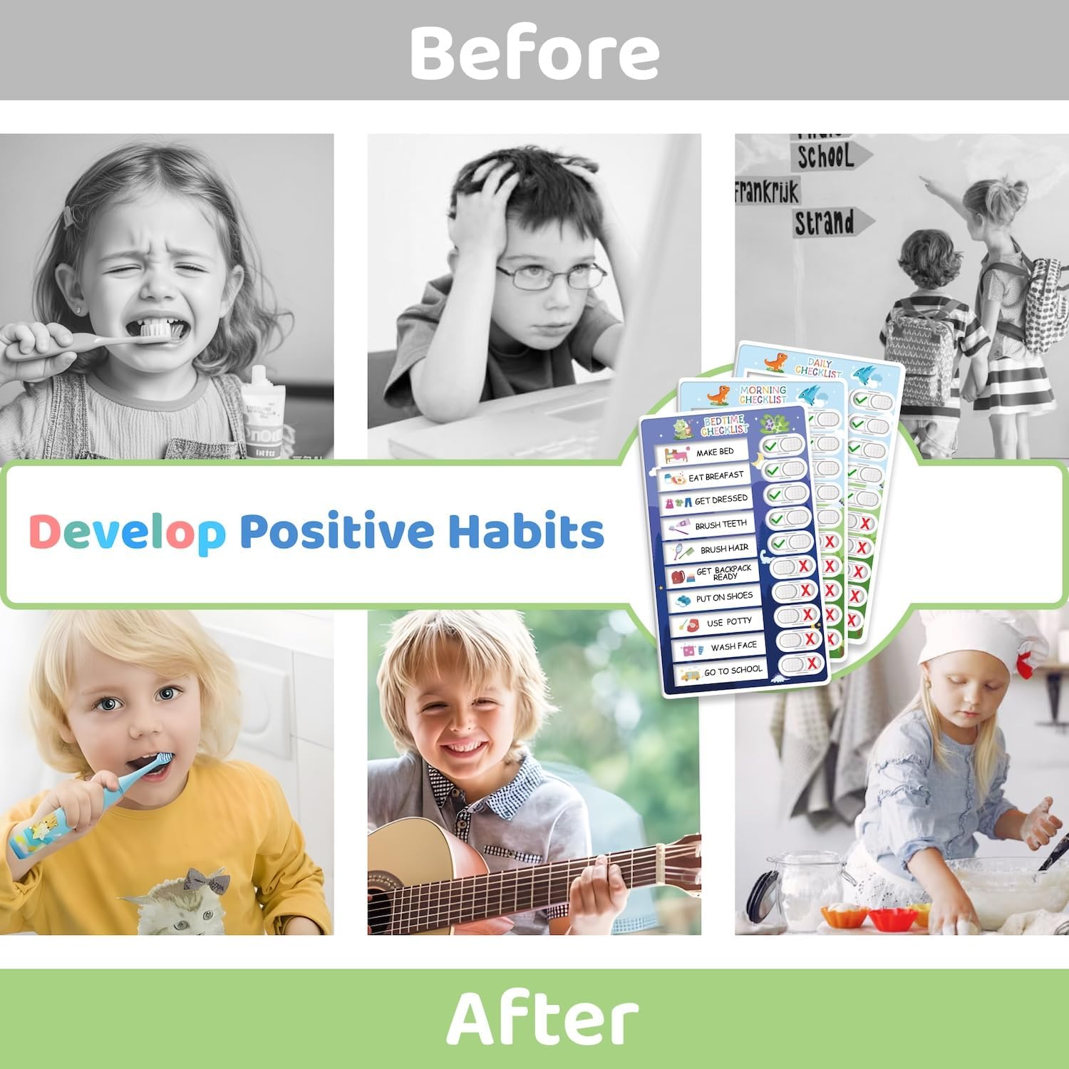 CustomMaster 3 in 1 Bedtime/Morning/Daily Chore Chart for Kids, Magnetic Routine Chart for Kids, Visual Schedule for Kids Toddlers, Funny Kids to Do List ADHD Tools for Kids - Image 7