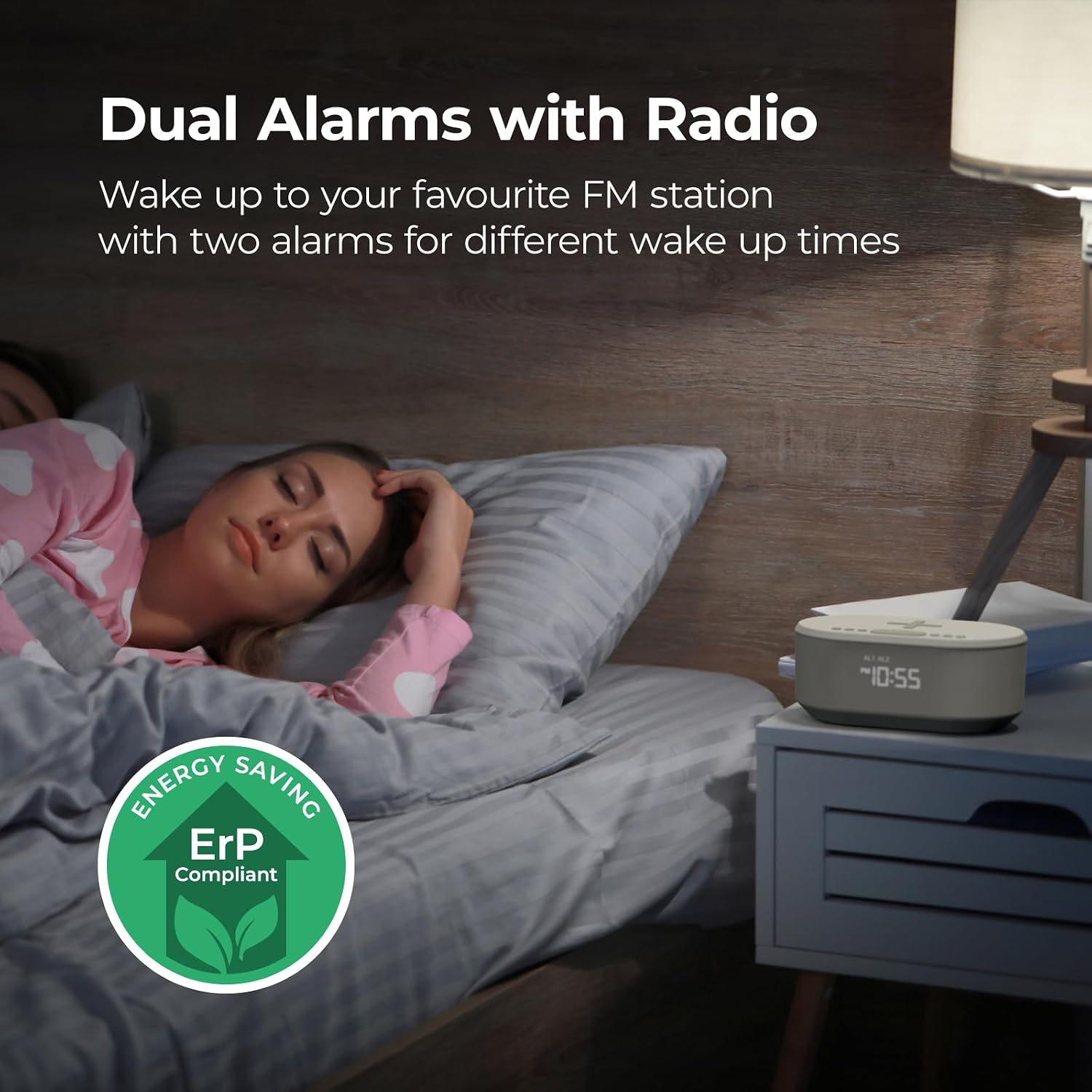 i-box Alarm Clocks Bedside, Alarm Clock with Wireless Charging, Bluetooth Speaker, Radio Alarm Clock, Fast Qi Wireless Charger, Mains Powered, FM Radio, USB Charging Port, Dimmable, Non Ticking - Image 4