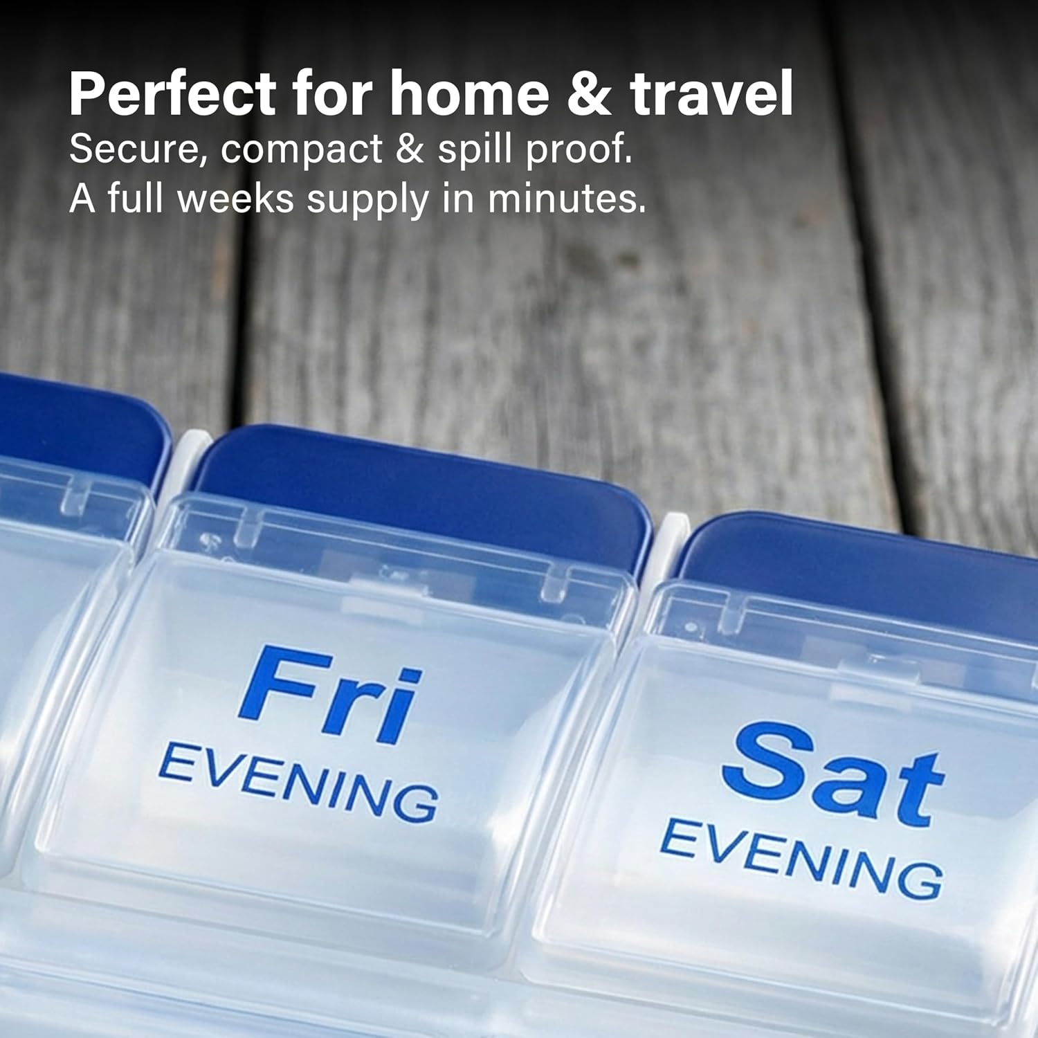 7 Day Pill Organizer – 4 Times a Day Push Button Pill Box with Large Compartments, Easy Open for Seniors & Arthritis, Compact, Spill-Proof, Perfect for Home & Travel - Image 6