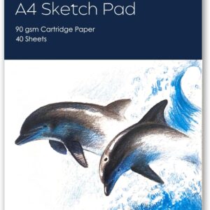 A4 Sketch Pad for Artists,Spiral Bound Art Sketch Book – Perfect for Painting, Drawing and Sketching, 90 GSM White Cartridge Paper,40 Sheets