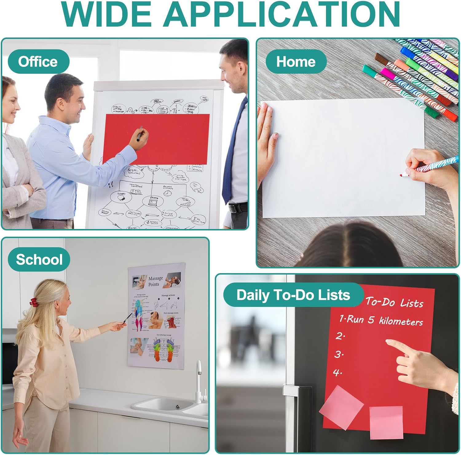 PATIKIL Magnetic Dry Erase Board Sheet for Fridge, 3 Pcs 12 x 8 Inch Erasable Refrigerator Whiteboard for Kitchen for Home Kitchen Organizer Planner Office Storage, Gray (0.6mm) - Image 7