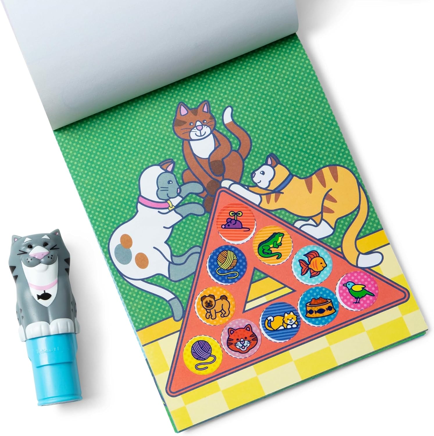 Melissa & Doug Sticker WOW Cat Bundle: 24-Page Activity Pad, Sticker Stamper, Mini Activity Pad, 500 Stickers, Arts and Crafts Fidget Toy Collectible Character - Image 4