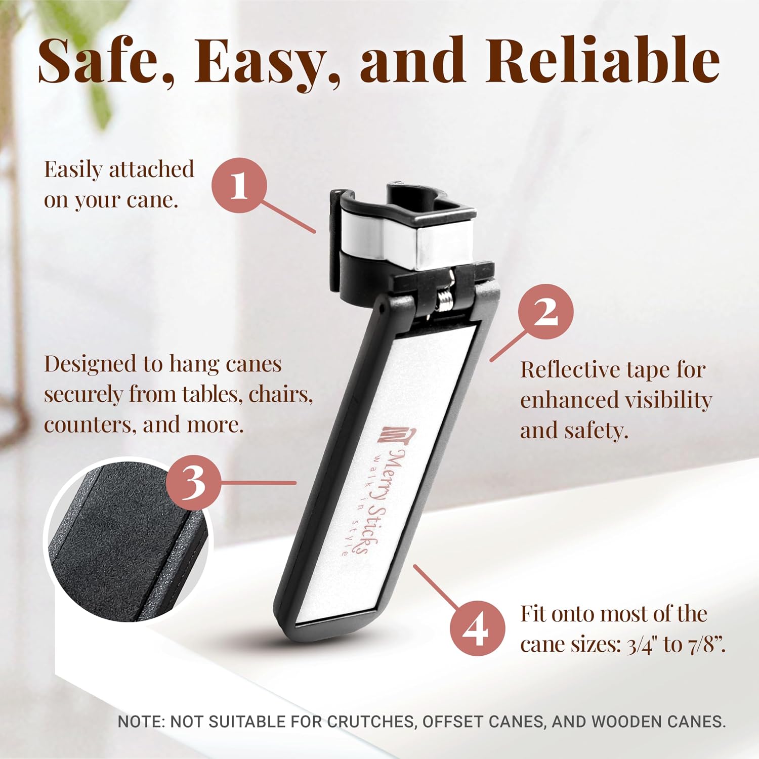 Merry Sticks Smart Reflective Cane Holder - Image 3
