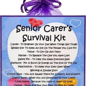 Senior Carer’s Survival Kit ~ Fun Novelty Gift & Greetings Card Alternative | Birthday Present | Thank You | Senior Carer Gift | Personalised Keepsake