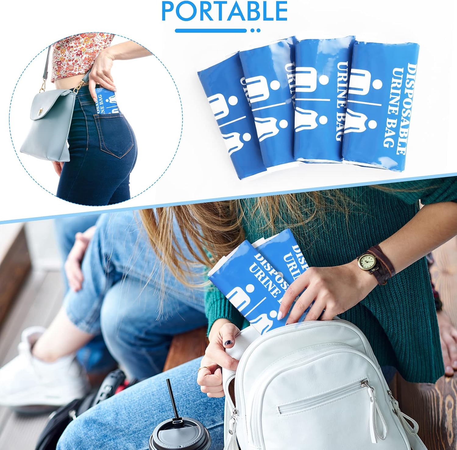 DIBBATU Urine Bag,12 PCS 800ML Disposable Urinal Bag for Travel, Emergency Portable Pee Bag and Vomit Bags, Unisex Urinal Bag as Toilet Bag Suitable for Camping, Traffic Jams, Pregnant, Patient, Kids - Image 7