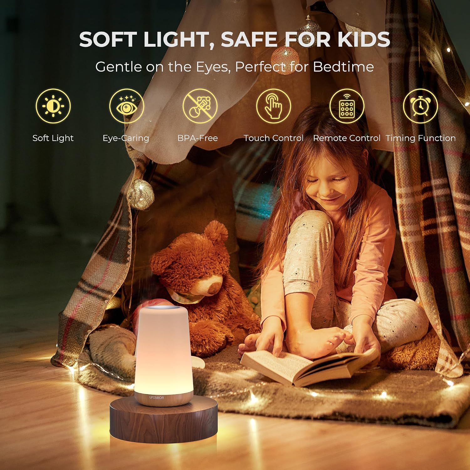 Night Light, LED Touch Bedside Lamp for Bedroom, Living Room & Kids - Image 2