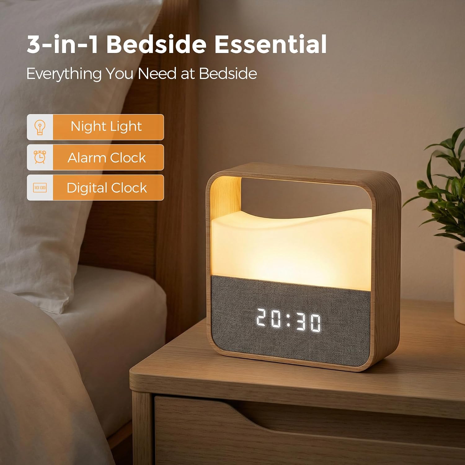 Digital Alarm Clock With Dimmable Night Light For Bedroom & Kids - Image 5