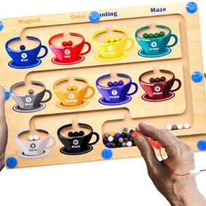 Alzheimers Products for Elderly, Dementia Activities for Seniors, Memory Care Magnetic Color & Number Matching Alzheimers Games for People with Parkinsons, Fidget Sensory Cognitive Gift Maze Board